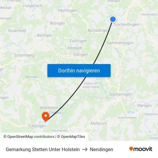 Gemarkung Stetten Unter Holstein to Nendingen map