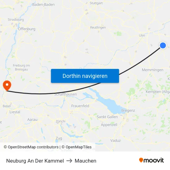 Neuburg An Der Kammel to Mauchen map