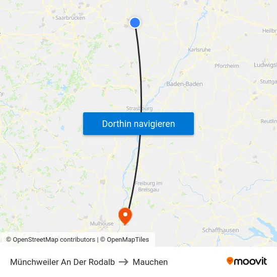 Münchweiler An Der Rodalb to Mauchen map