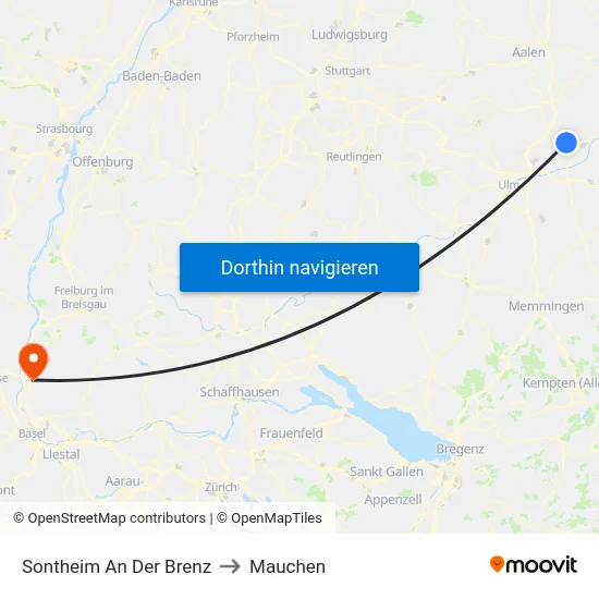 Sontheim An Der Brenz to Mauchen map