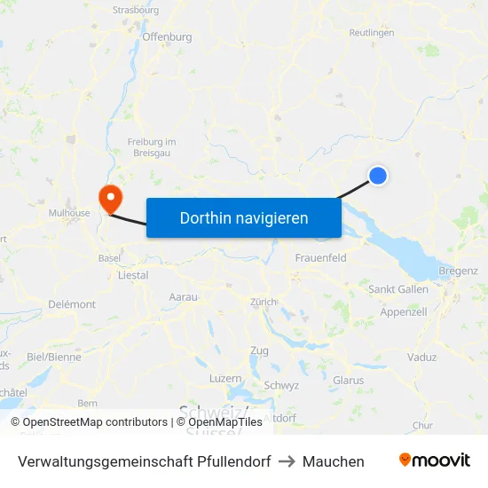 Verwaltungsgemeinschaft Pfullendorf to Mauchen map