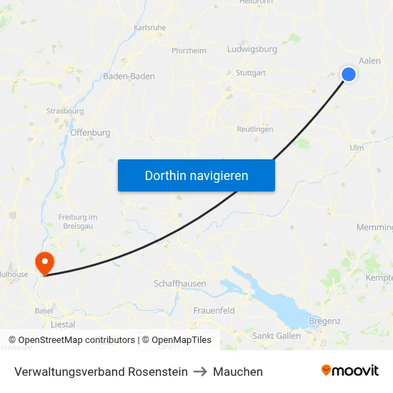 Verwaltungsverband Rosenstein to Mauchen map