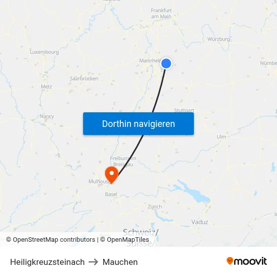 Heiligkreuzsteinach to Mauchen map