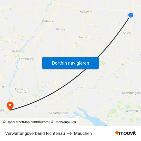 Verwaltungsverband Fichtenau to Mauchen map