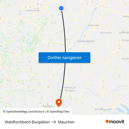 Waldfischbach-Burgalben to Mauchen map