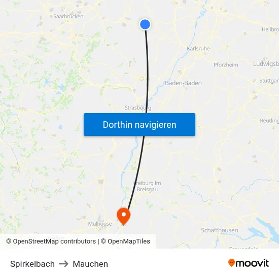 Spirkelbach to Mauchen map