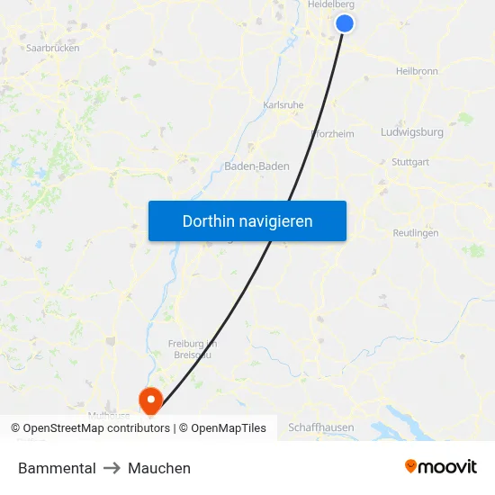 Bammental to Mauchen map