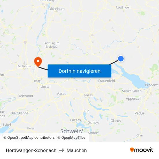 Herdwangen-Schönach to Mauchen map