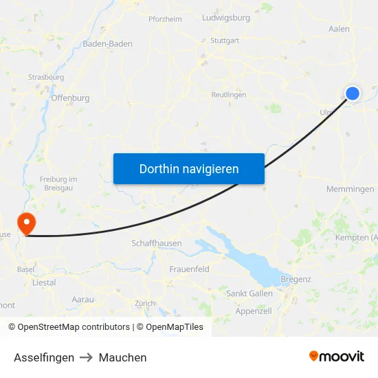 Asselfingen to Mauchen map