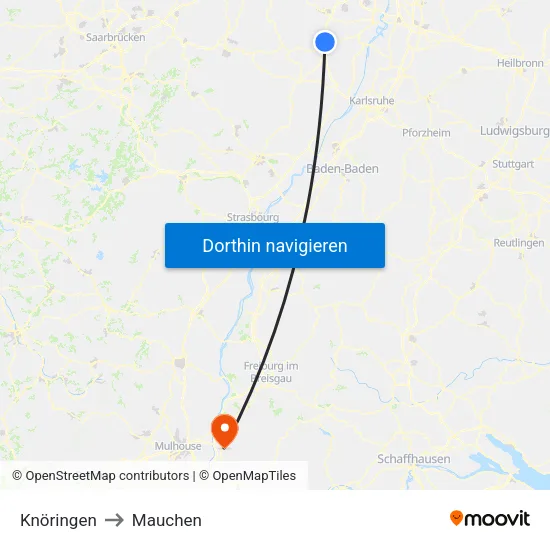 Knöringen to Mauchen map