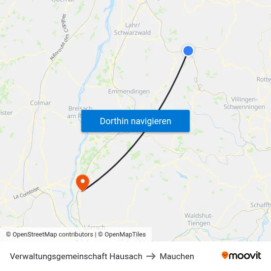 Verwaltungsgemeinschaft Hausach to Mauchen map