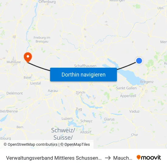 Verwaltungsverband Mittleres Schussental to Mauchen map
