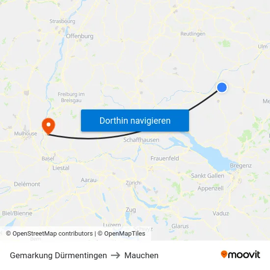Gemarkung Dürmentingen to Mauchen map