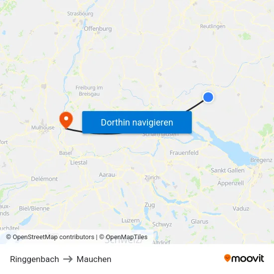 Ringgenbach to Mauchen map