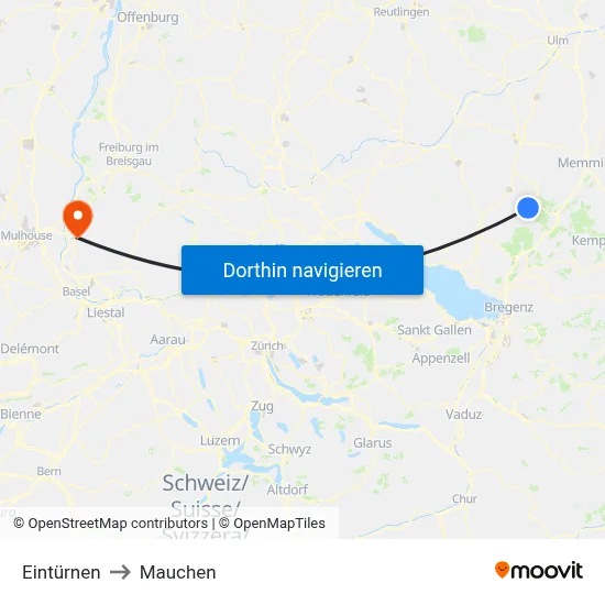 Eintürnen to Mauchen map