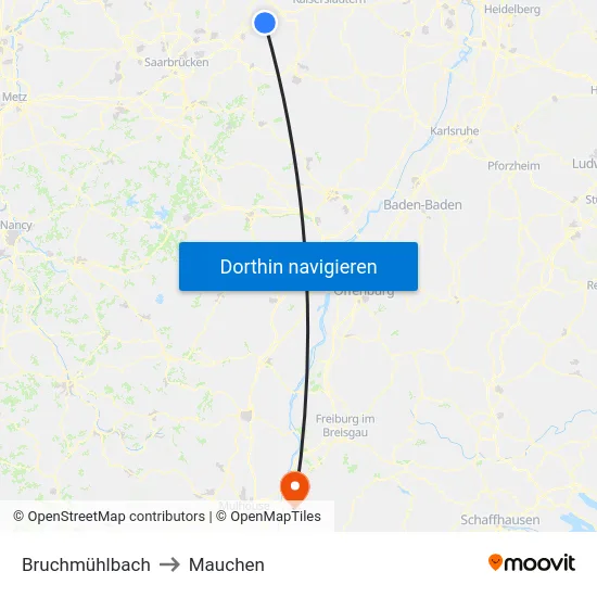 Bruchmühlbach to Mauchen map