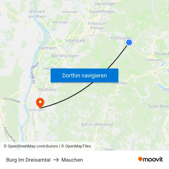 Burg Im Dreisamtal to Mauchen map