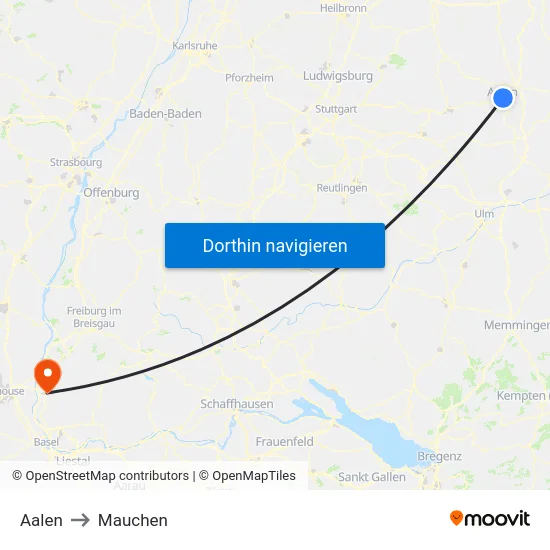 Aalen to Mauchen map