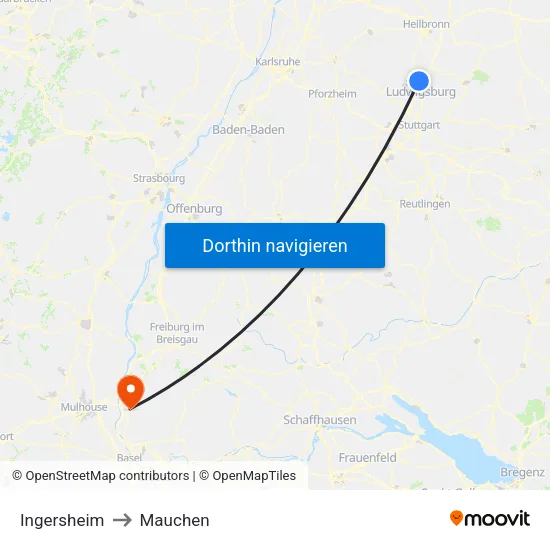 Ingersheim to Mauchen map