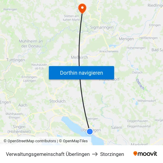 Verwaltungsgemeinschaft Überlingen to Storzingen map
