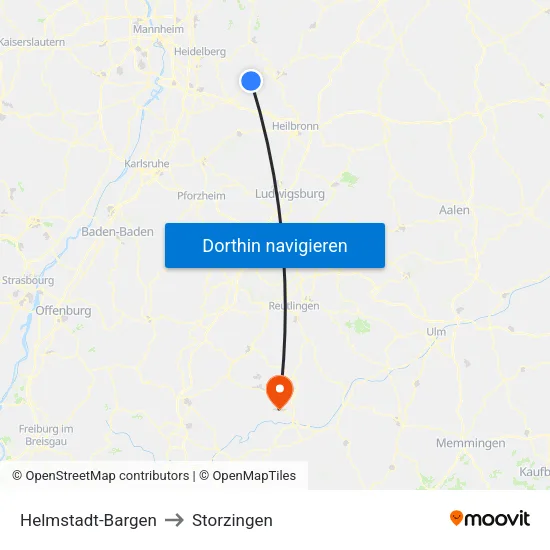 Helmstadt-Bargen to Storzingen map