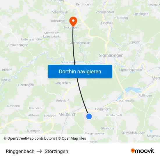 Ringgenbach to Storzingen map