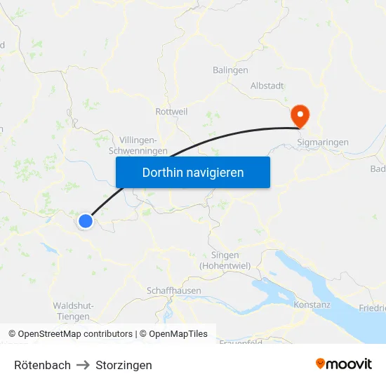 Rötenbach to Storzingen map