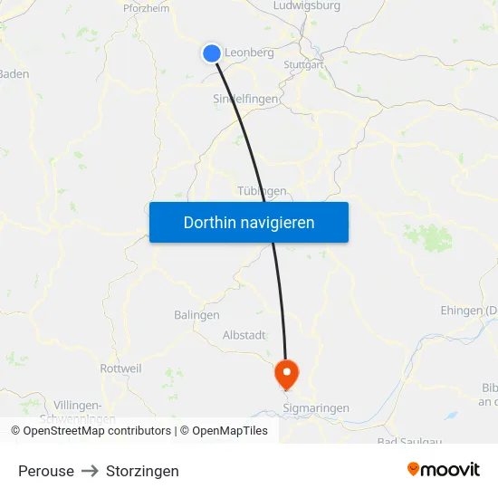 Perouse to Storzingen map