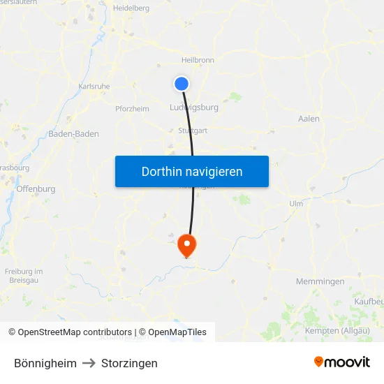 Bönnigheim to Storzingen map
