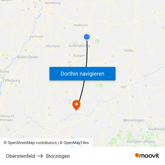Oberstenfeld to Storzingen map