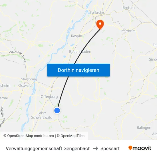 Verwaltungsgemeinschaft Gengenbach to Spessart map