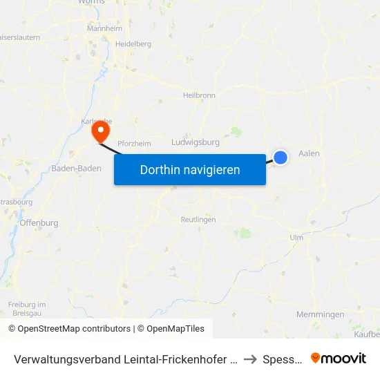 Verwaltungsverband Leintal-Frickenhofer Höhe to Spessart map