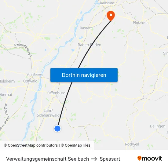 Verwaltungsgemeinschaft Seelbach to Spessart map