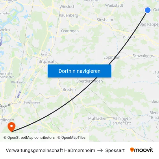Verwaltungsgemeinschaft Haßmersheim to Spessart map