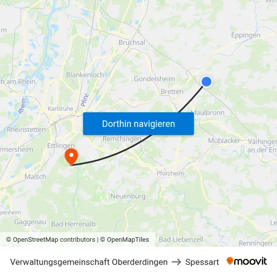 Verwaltungsgemeinschaft Oberderdingen to Spessart map