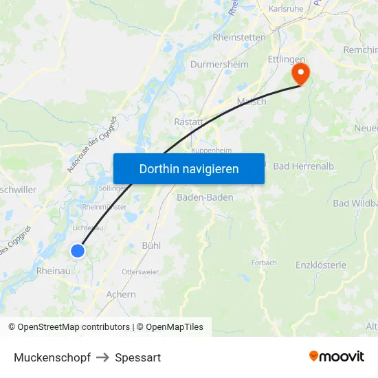 Muckenschopf to Spessart map