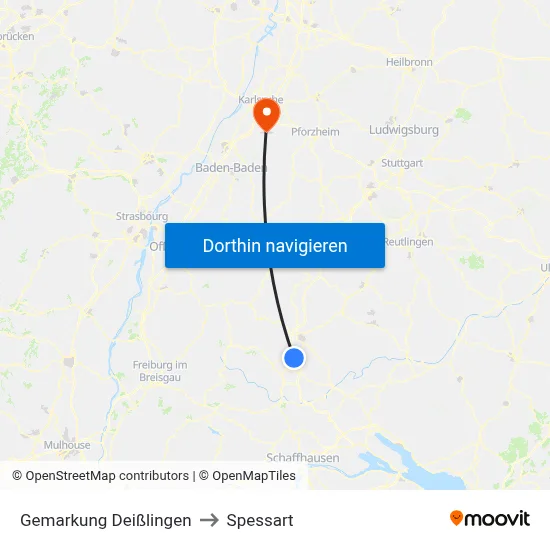 Gemarkung Deißlingen to Spessart map