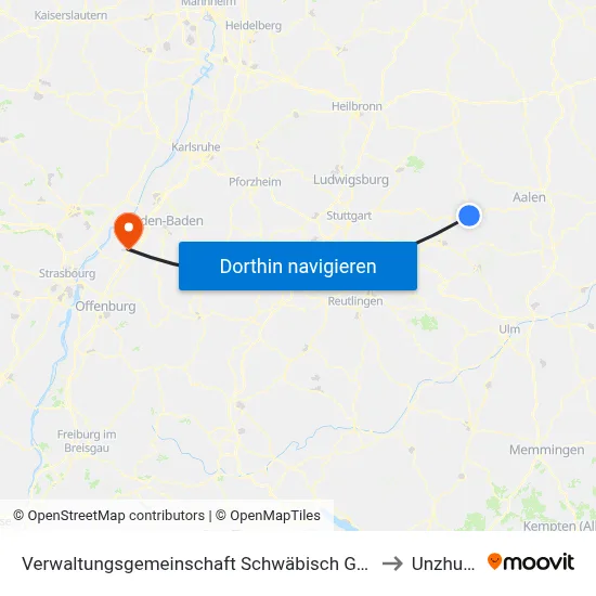 Verwaltungsgemeinschaft Schwäbisch Gmünd to Unzhurst map