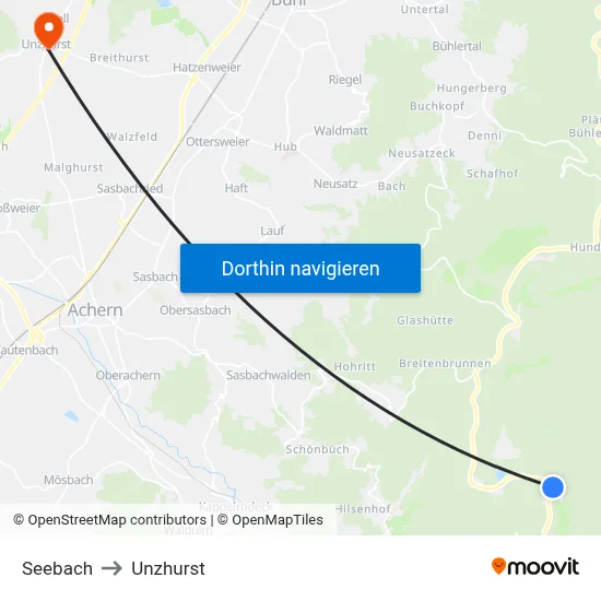 Seebach to Unzhurst map