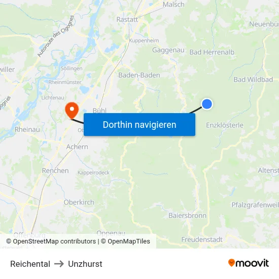 Reichental to Unzhurst map