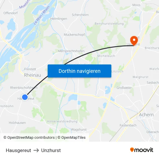 Hausgereut to Unzhurst map