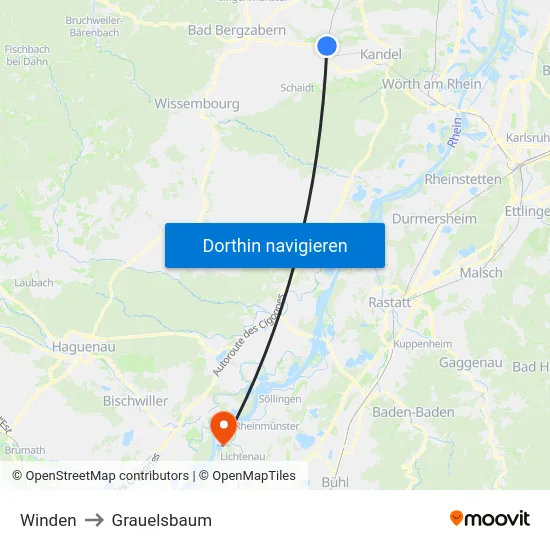 Winden to Grauelsbaum map