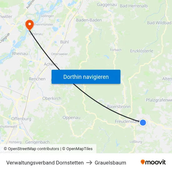Verwaltungsverband Dornstetten to Grauelsbaum map
