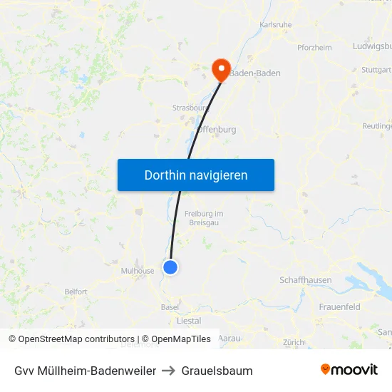 Gvv Müllheim-Badenweiler to Grauelsbaum map