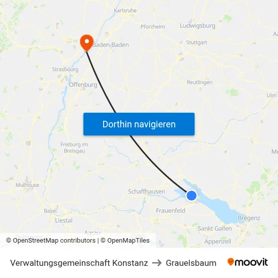 Verwaltungsgemeinschaft Konstanz to Grauelsbaum map