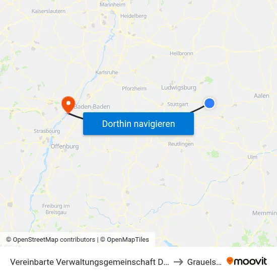 Vereinbarte Verwaltungsgemeinschaft Der Stadt Schorndorf to Grauelsbaum map