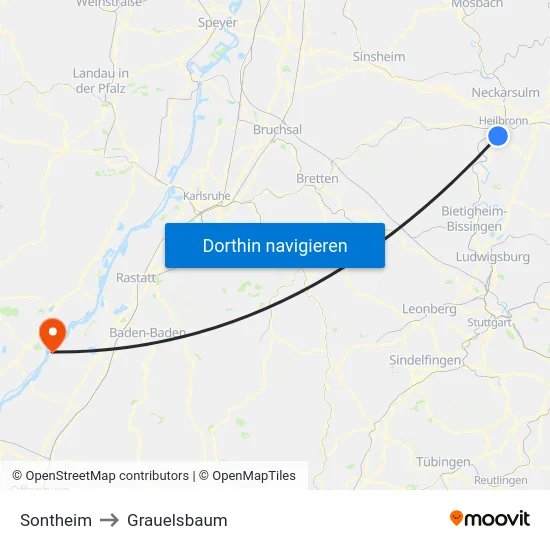 Sontheim to Grauelsbaum map