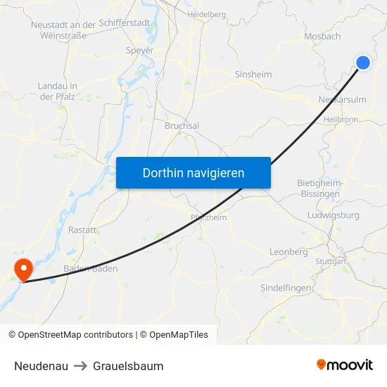 Neudenau to Grauelsbaum map