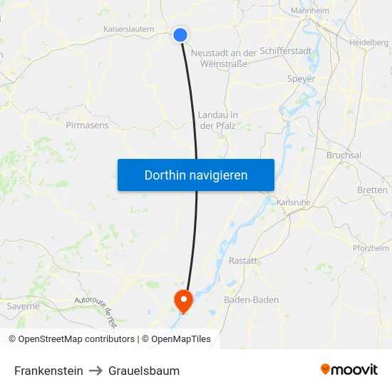 Frankenstein to Grauelsbaum map