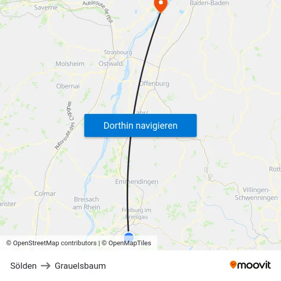 Sölden to Grauelsbaum map